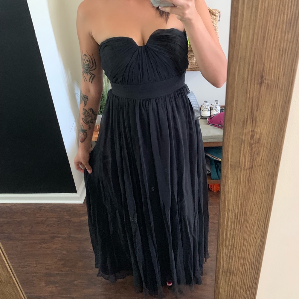 NWT Ann Taylor black strapless formal dress
